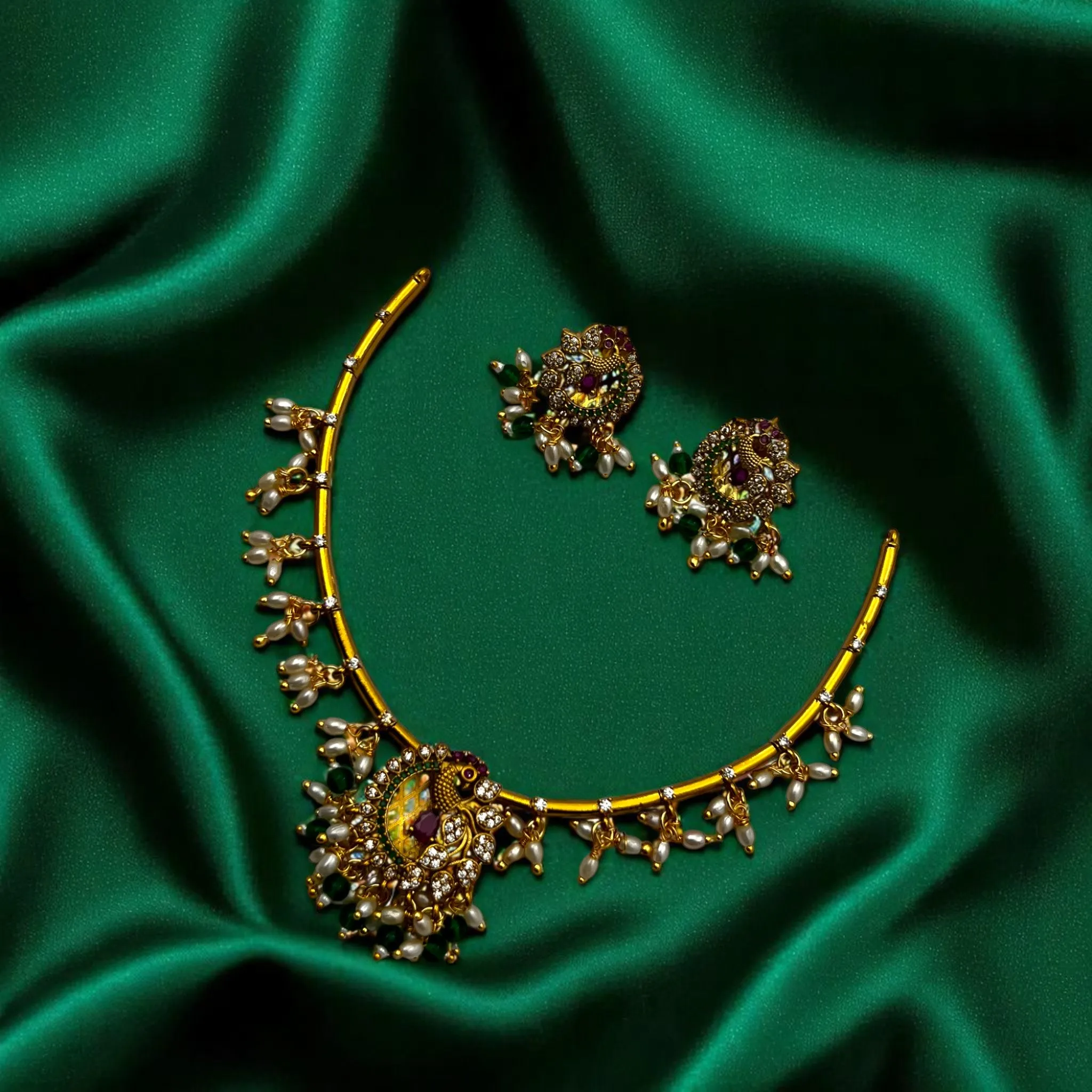 🌼 "Navratna Chandrika" Necklace Set 🌼