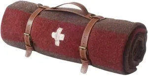 100% Wool Blanket 4.4 lbs Swiss Army Mountaineer Blanket Thickened Single -Person Blanket Retro Wild Camping Blanket 55" x 79" for Camping Outdoors Sporting Events Survival & Emergency Kits