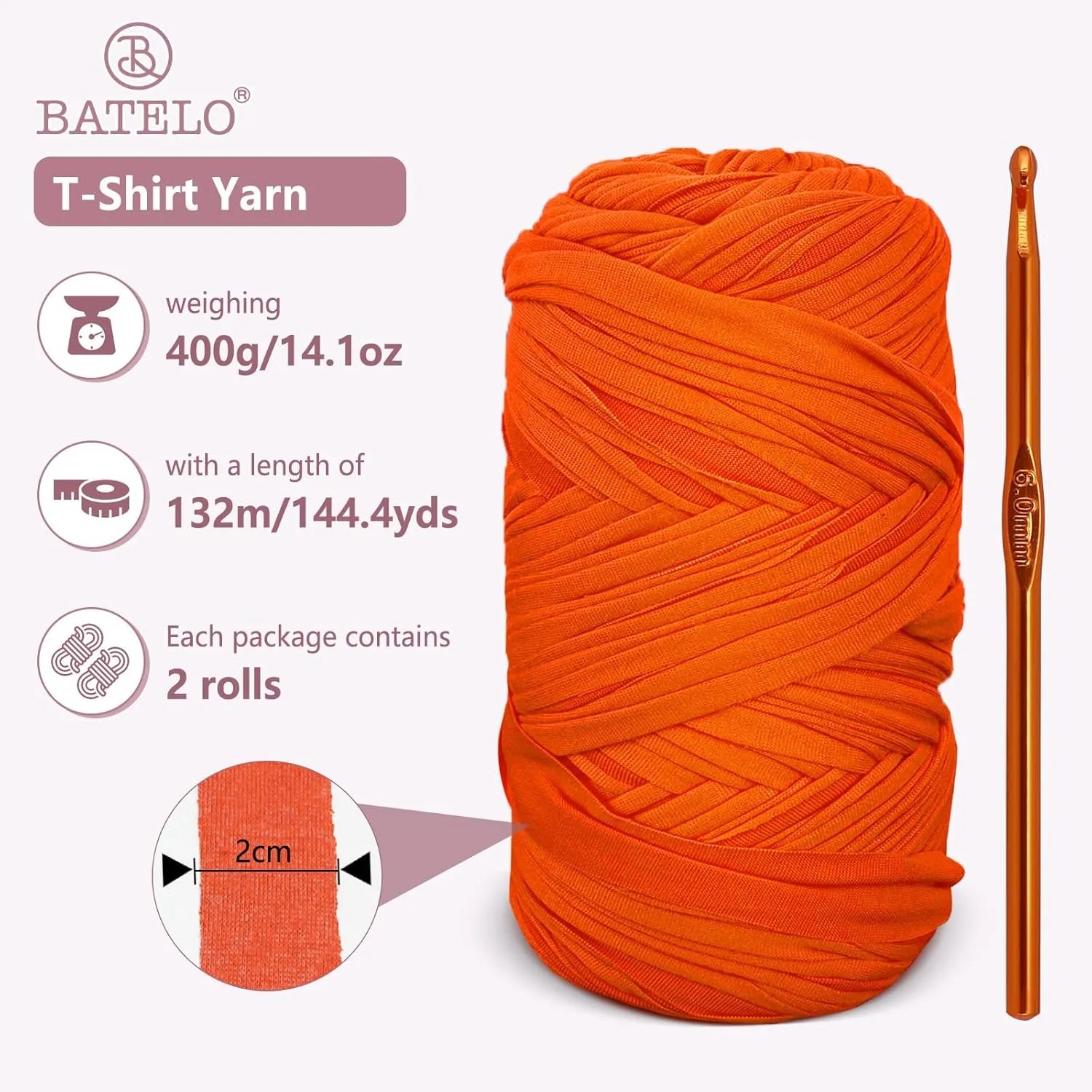 2 Pack T-Shirt Yarn Crochet Yarn for Beginner Crochet Bags/Basket/Coaster,Tshirt Yarn 400g/144yds High Elastic Thick Yarn Polyester Fabric（Gray White）