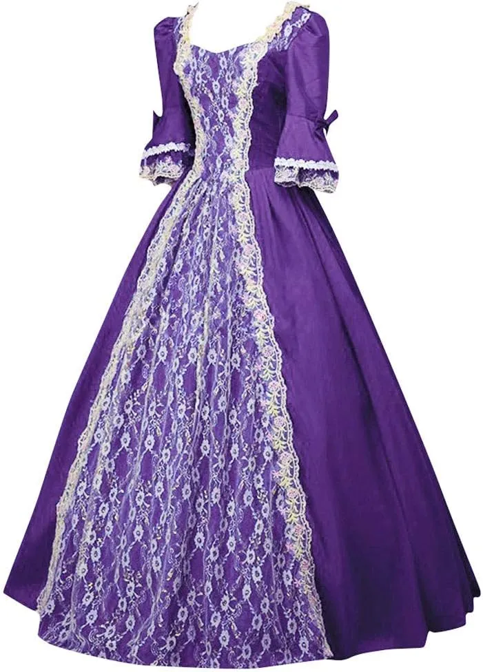 2024 Princess Dress Sleeve Womens Gothic Retro Dress Vintage Half Court Women's Dress Loose Casual Dresses Women