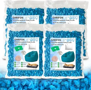 20lbs Bean Bag Filler, Pillow Filler Stuffing, Bean Bag Filling, Shredded Memory Foam Filling, Punching Bag Filler, Foam Refill for Pouf/Ottoman Stuffing/Boxing Bag, Added Gel Particles