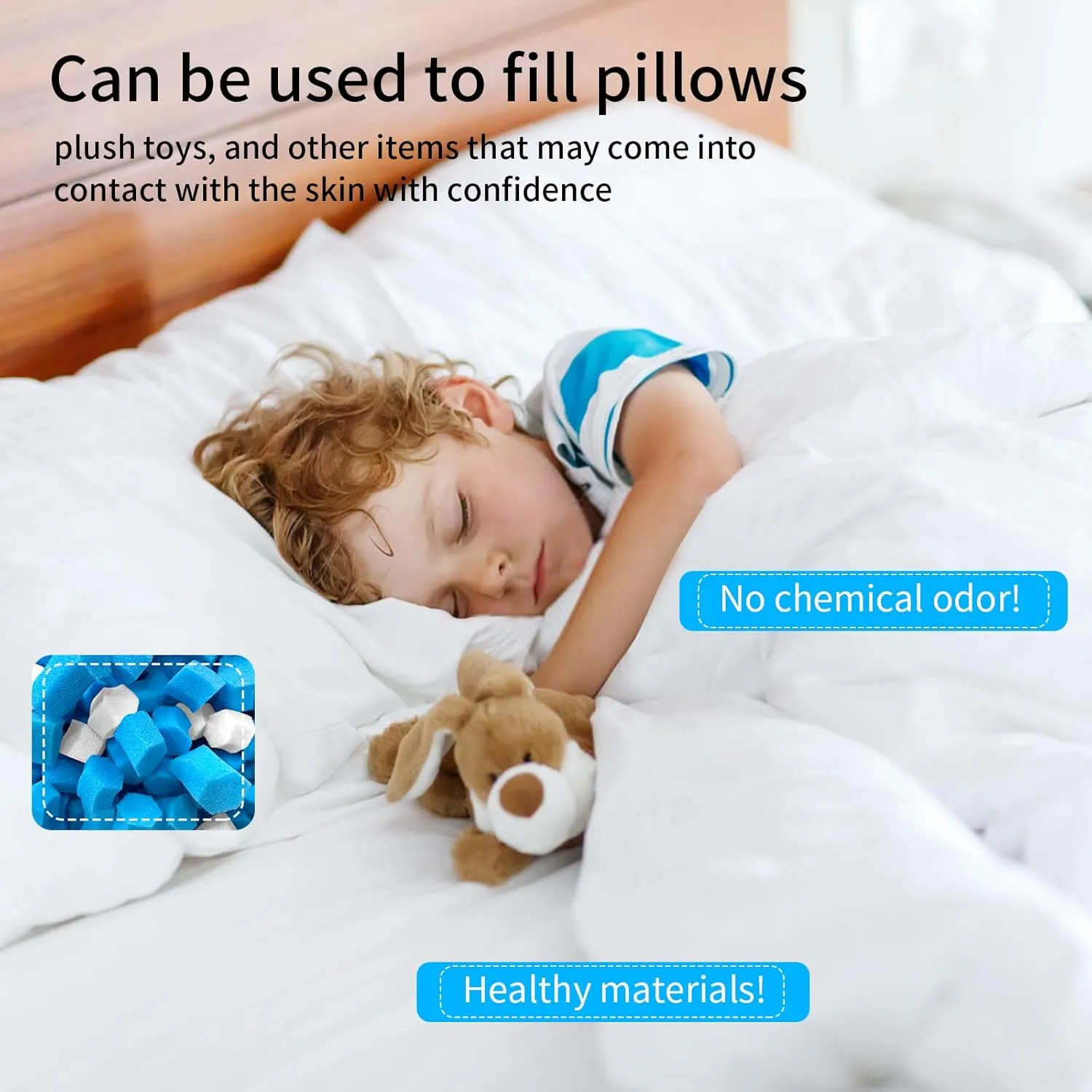 20lbs Bean Bag Filler, Pillow Filler Stuffing, Bean Bag Filling, Shredded Memory Foam Filling, Punching Bag Filler, Foam Refill for Pouf/Ottoman Stuffing/Boxing Bag, Added Gel Particles