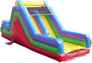 30-Foot Long Inflatable Obstacle Course Rock Climb Slide with Tunnel Entrance, Retro Rainbow, 13-Foot Wide by 15-Foot Tall, Commercial Grade Interactive Bounce House, Blower and Stakes Included