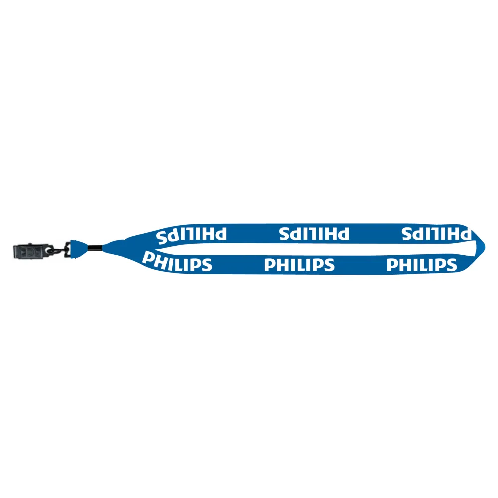 3/4" Dye-Sublimated Lanyard with Metal Crimp & Metal Split-Ring