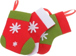 3Pcs Christmas Stocking Tableware Holder Cutlery Pouches Lightweight Xmas Silverware Bags for Holiday Table Decor for Family Dinners and Parties