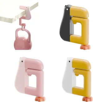 3PCS Duck-Shaped Table Hook, Portable No-Drill Purse Hanger Bag Clamp for School Office Desk Storage Organization Purse Holder for Desk Can Hook Bags, Umbrellas, Keys, Cups and Headphone (3PCS)