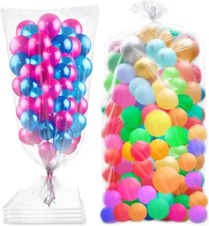 4 Pack 98.4 x 59 Inches Large Balloon Bags for Transport, Big Plastic Balloon Storage Bag,Clear Balloon Drop Bag, Giant Carrying Storage Bags for Wedding Birthday Party Supplies