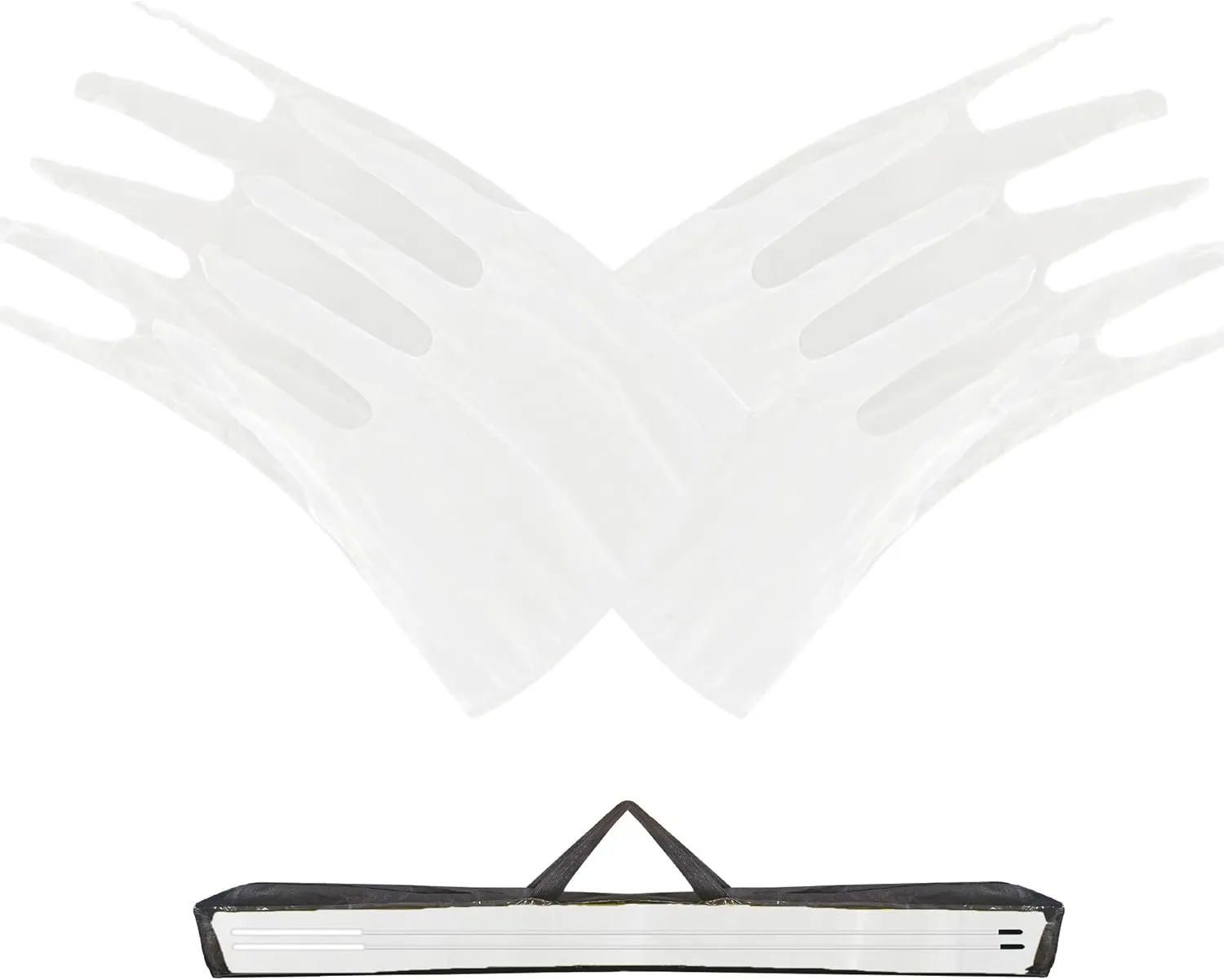 55'' Double Layered Worship Flags for Dance Church, Praise Dance Flags for Worship, Praise Flag with Flexible Rod and Storage Bag, Set of 2, White