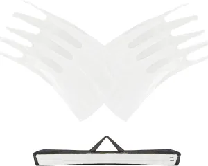 55'' Double Layered Worship Flags for Dance Church, Praise Dance Flags for Worship, Praise Flag with Flexible Rod and Storage Bag, Set of 2, White