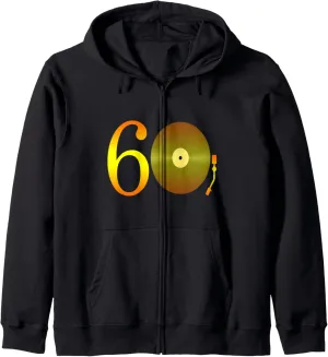 60s Music Vinyl Switch Plate Retro Zip Hoodie