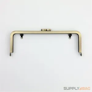 8 1/4 x 3 inch - Antique Brass Metal Purse Frame with Chain Loops