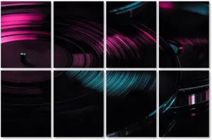 8 Pack Art Acoustic Panels Vinyl records music texture 80s vintage retro acoustic eighties disco Self-Adhesive Acoustic Wall Panels Sound Absorbing Panel Wall Decore for Recording Studio, Office, Moms