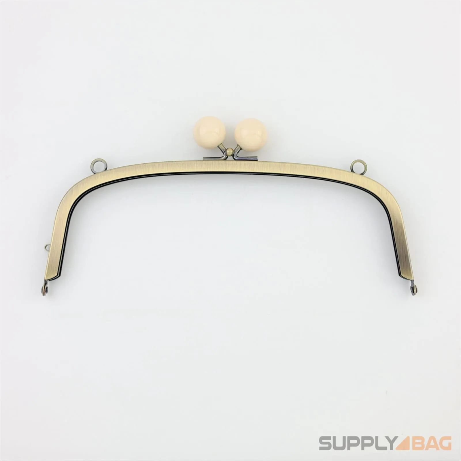 8.5 x 3 inch - Antique Brass Arch Shape Metal Purse Frame with O Rings