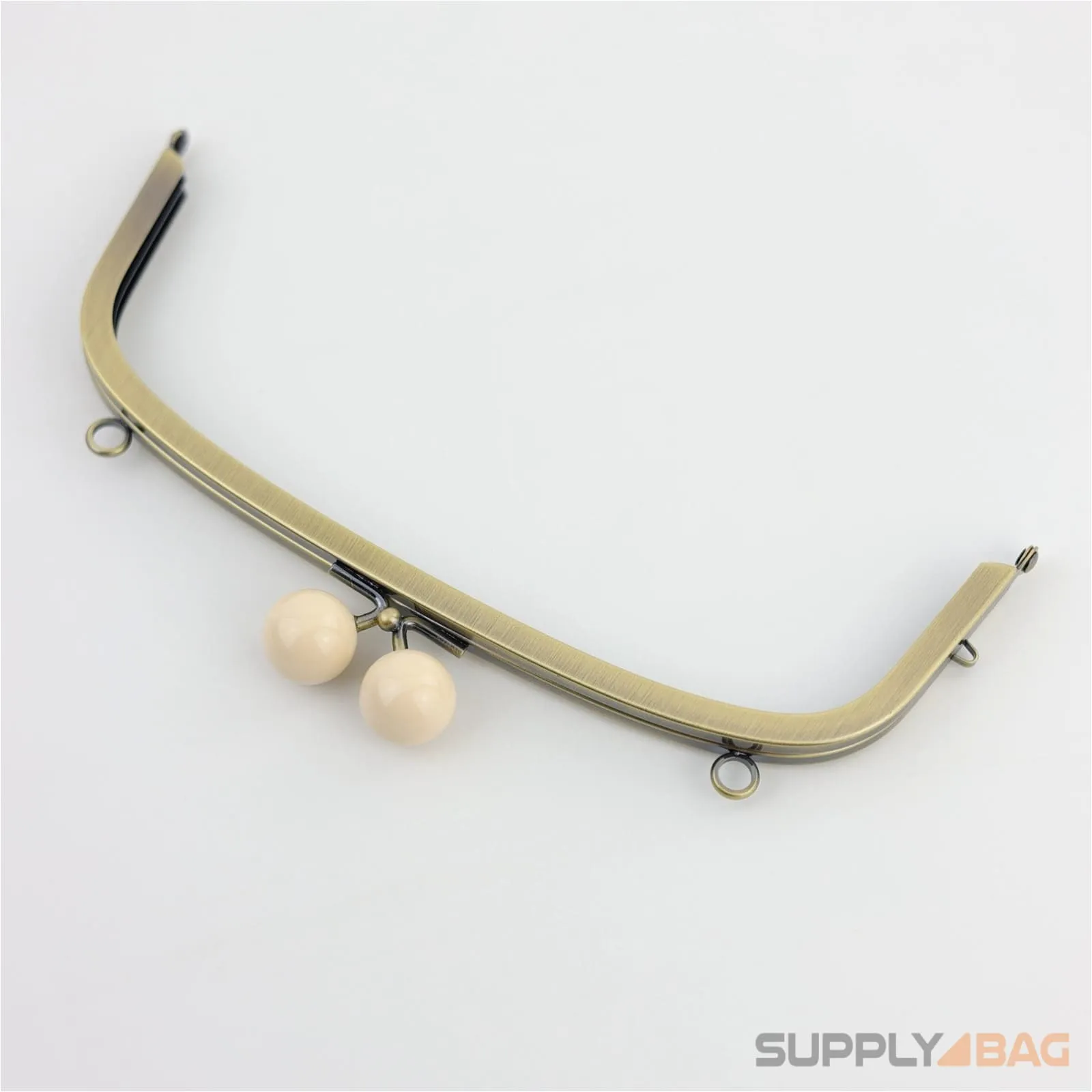 8.5 x 3 inch - Antique Brass Arch Shape Metal Purse Frame with O Rings