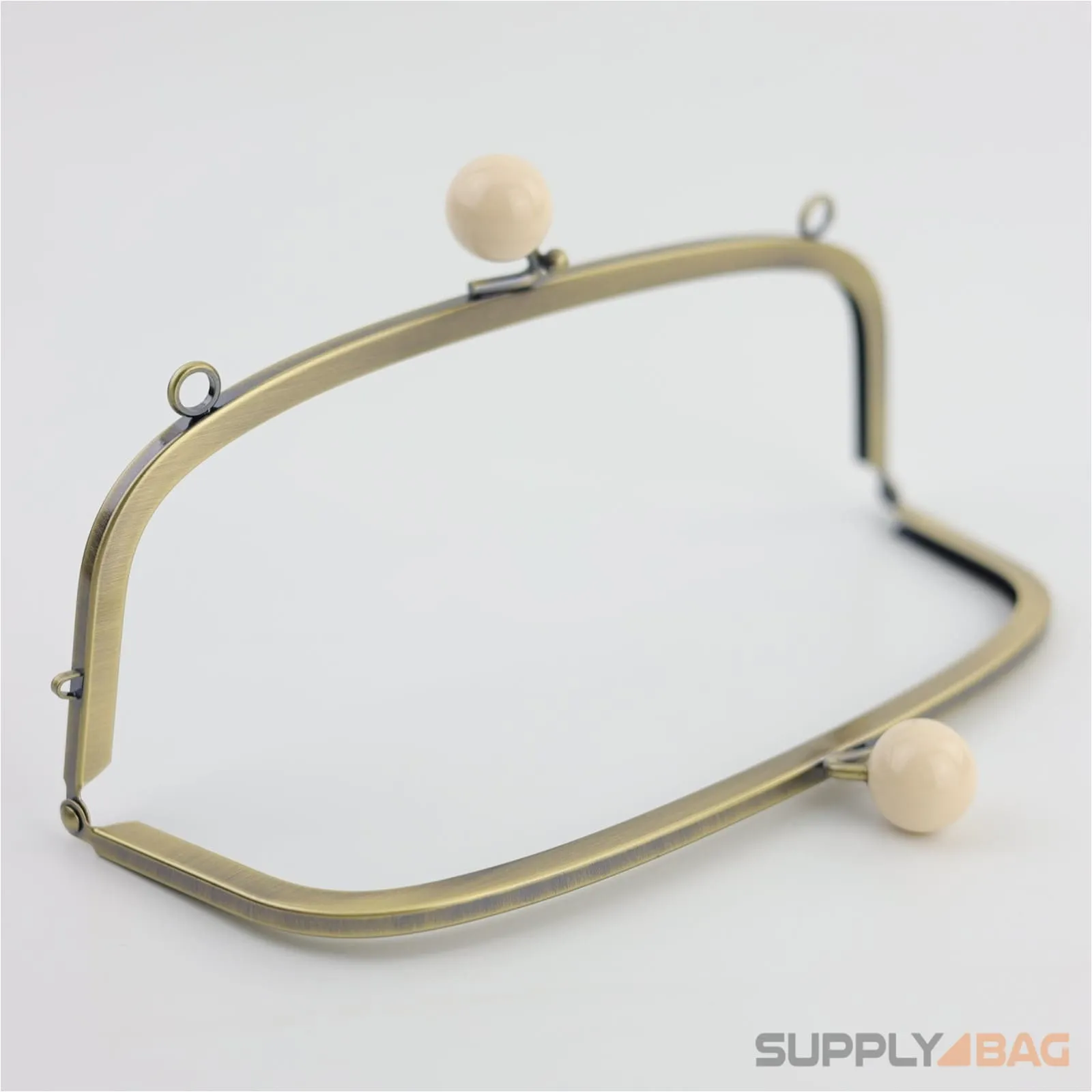8.5 x 3 inch - Antique Brass Arch Shape Metal Purse Frame with O Rings