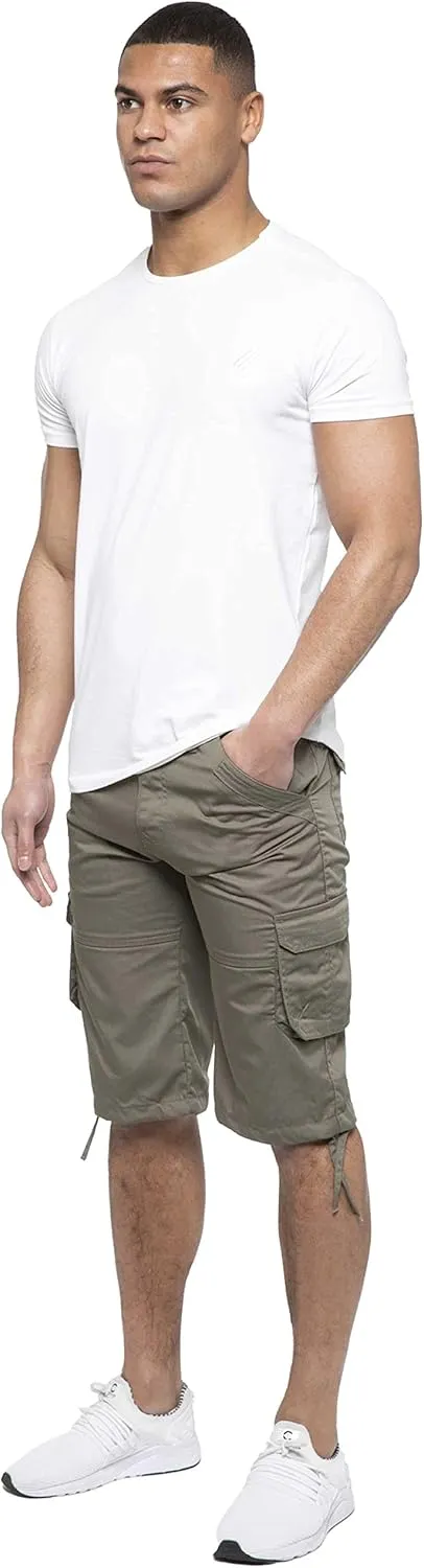 989Zé ENZO Mens Classic Cargo Combat Shorts Casual Chino Knee Length Shorts