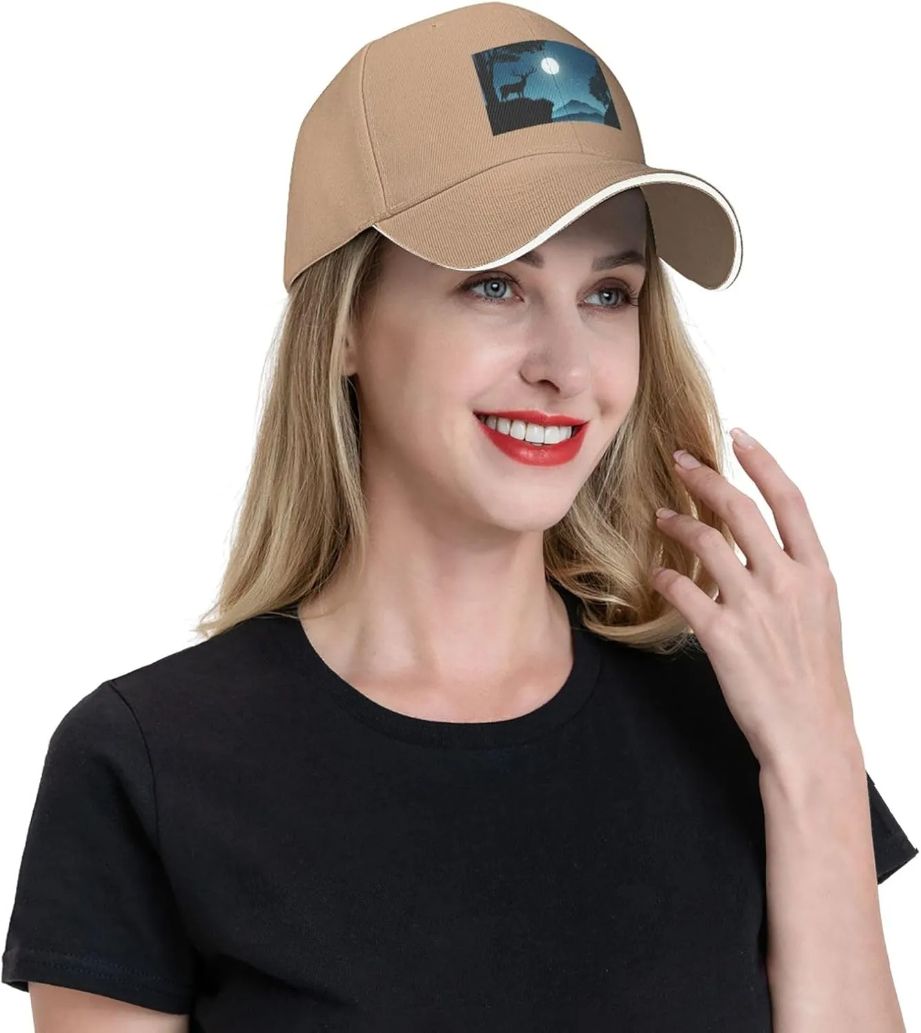 A Deer Standing On A Cliff Baseball Cap for Men Women Adjustable Funny Dad Hat