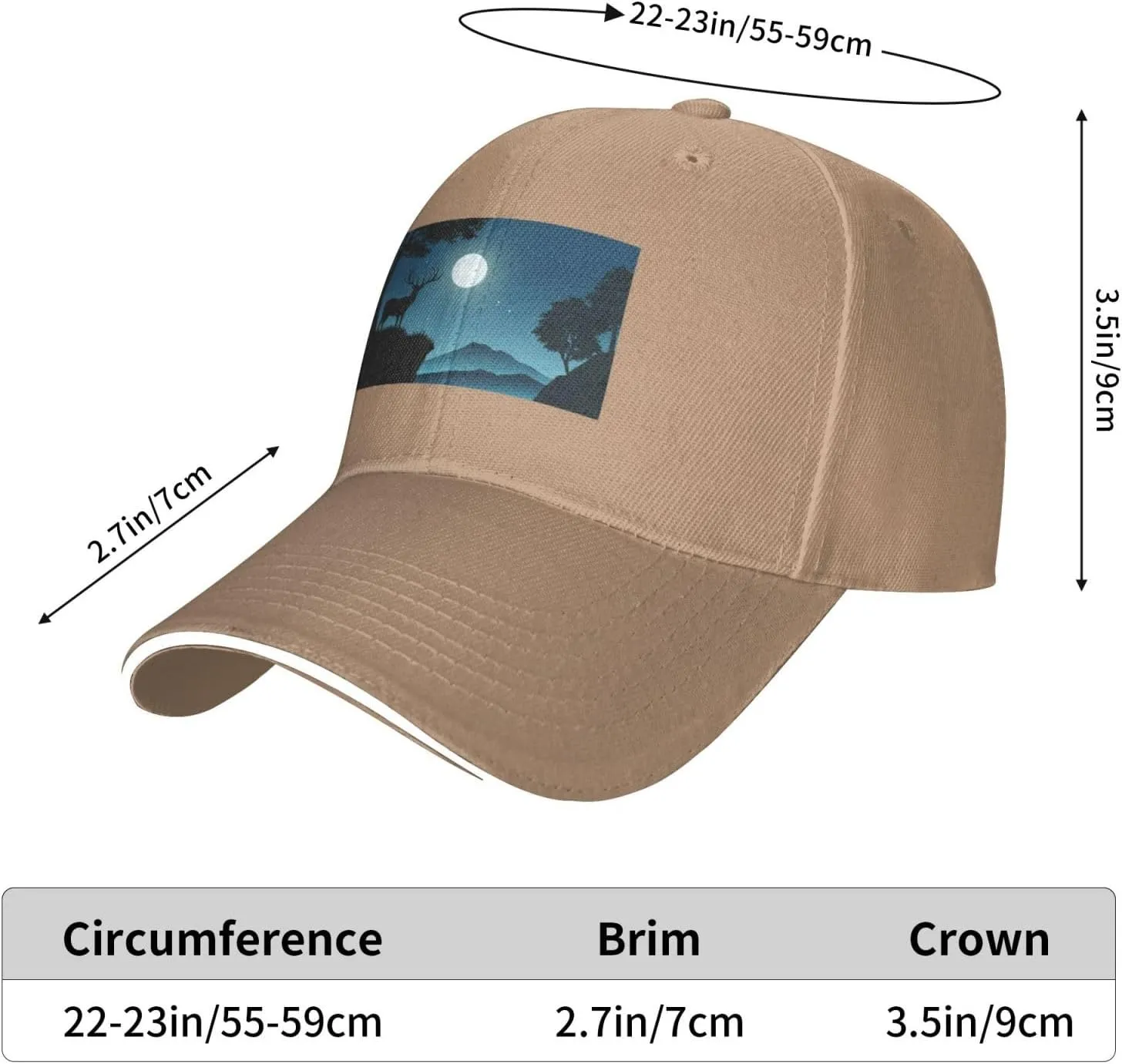 A Deer Standing On A Cliff Baseball Cap for Men Women Adjustable Funny Dad Hat