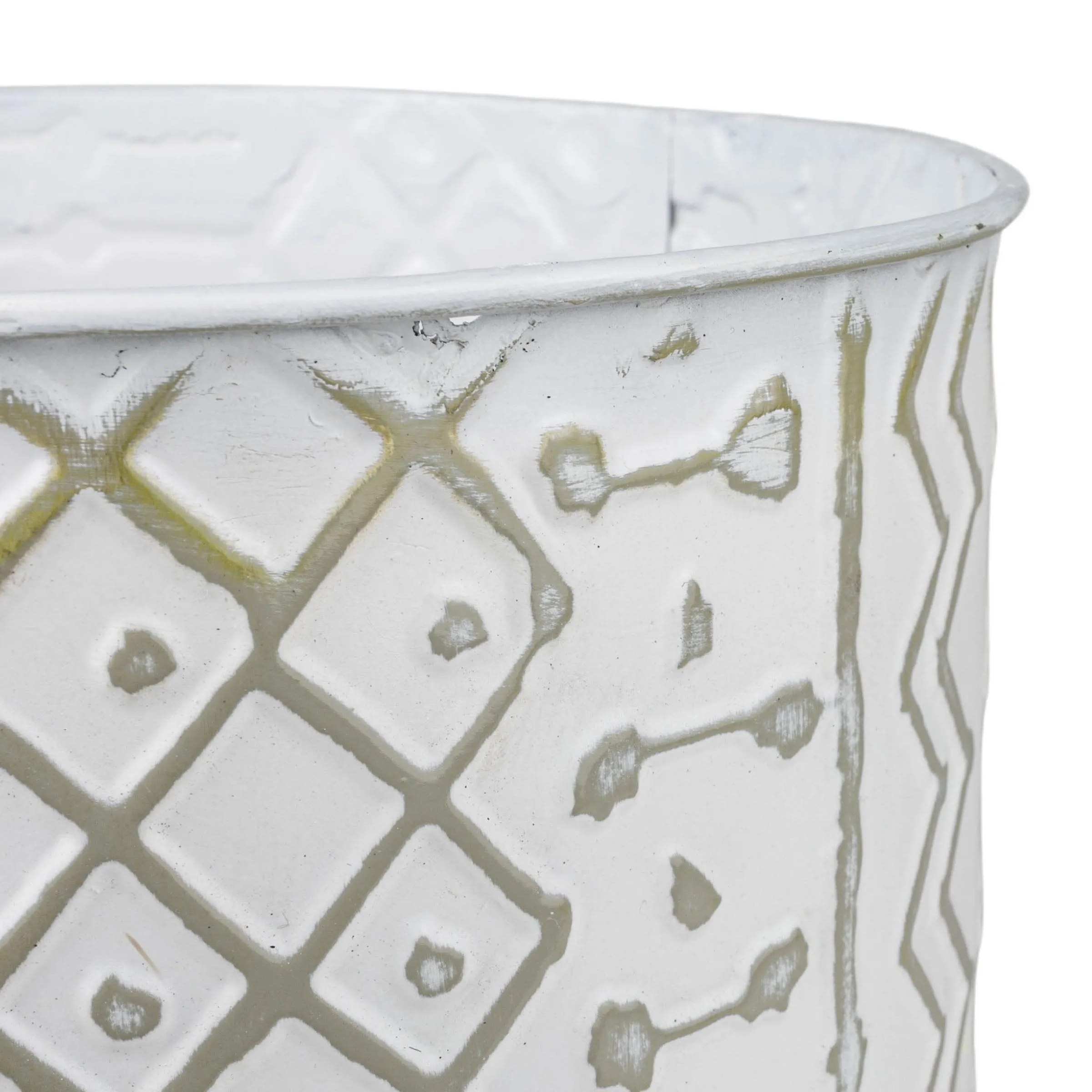 AALIYAH GRAY WASHED BUCKET PLANTER POT METAL & WOOD (MIN 2)