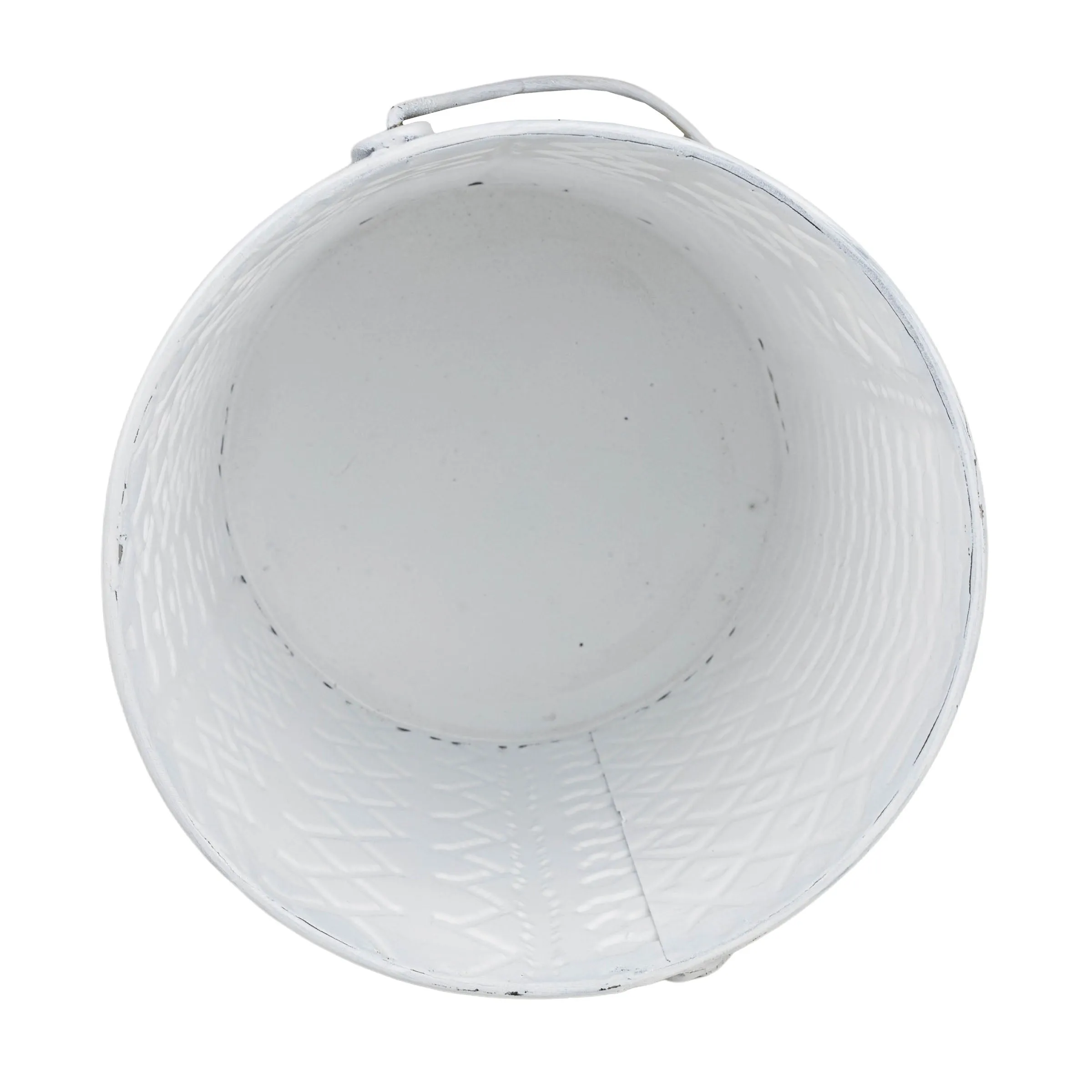 AALIYAH GRAY WASHED BUCKET PLANTER POT METAL & WOOD (MIN 2)