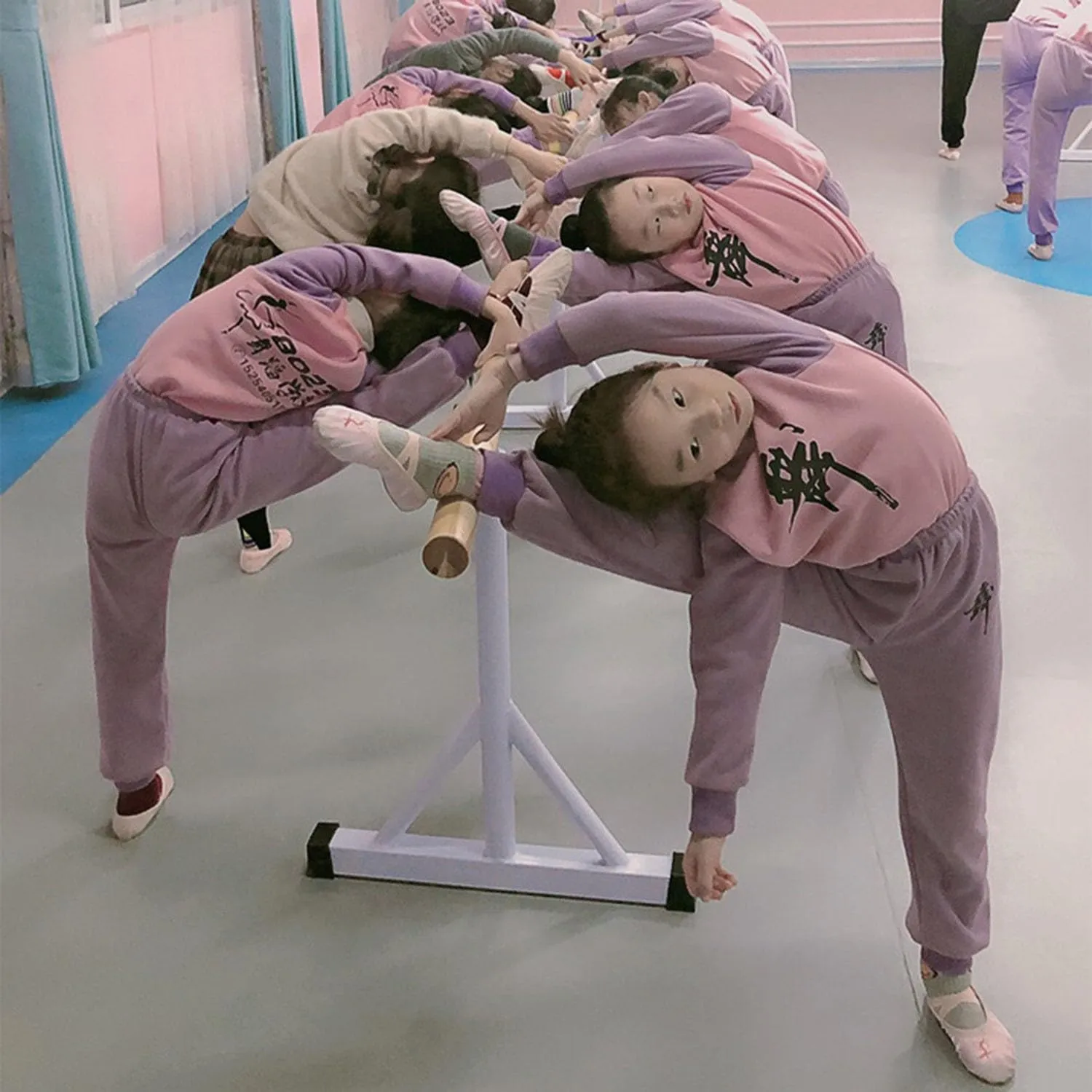 Adjustable Ballet Barre, Portable Freestanding Dance Barre, Height 80-120cm Steel Spring Non-Slip Yoga Training Equipment for Dance Stretching