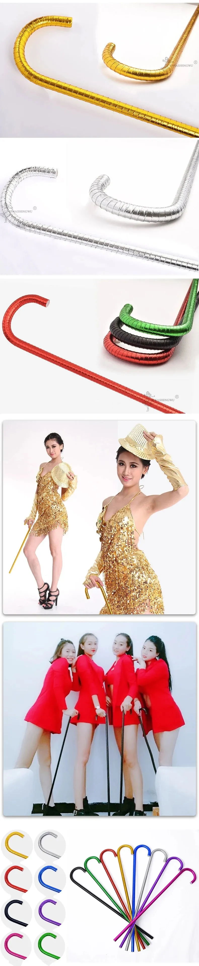 Adult Dance Performance Jazz Walking Sticks Props 60-95cm Belly Dance Cane Set 10-Pack
