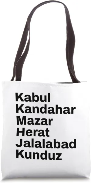 Afghanistan Cities and Towns Travel Tote Bag