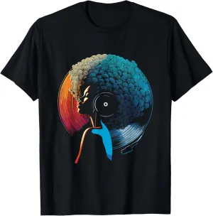 African American Vinyl - Retro 70s 80s Funk Afro Disco Soul T-Shirt