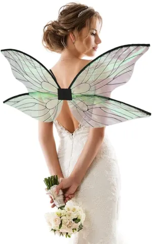 ALIBBON Fairy Wings Costume for Women, Butterfly Wings Princess Angel Elf Dress Up Accessories for Halloween Party