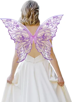ALIBBON Fairy Wings Transparent Fairy Wings Costume for Women, Butterfly Wings Dress Up Accessories