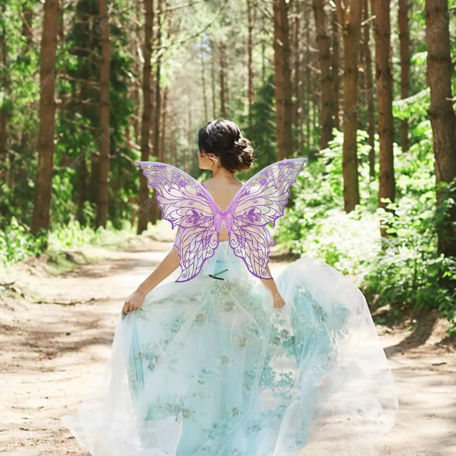 ALIBBON Fairy Wings Transparent Fairy Wings Costume for Women, Butterfly Wings Dress Up Accessories