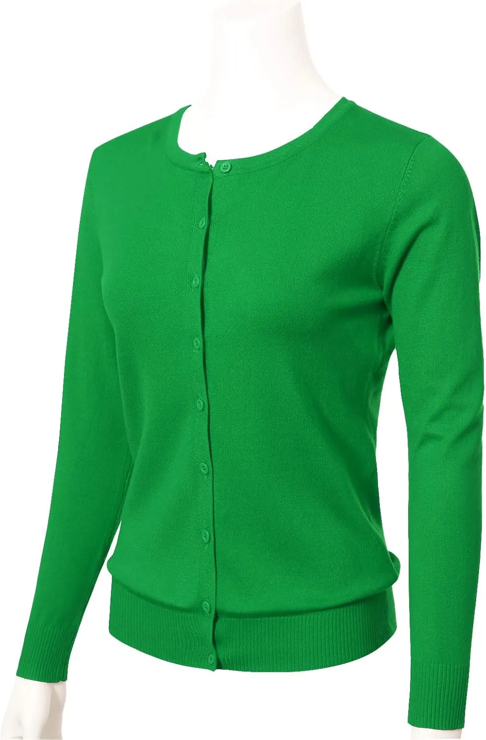 Allsense Women's Long-Sleeve Lightweight Crewneck Cardigan Sweater