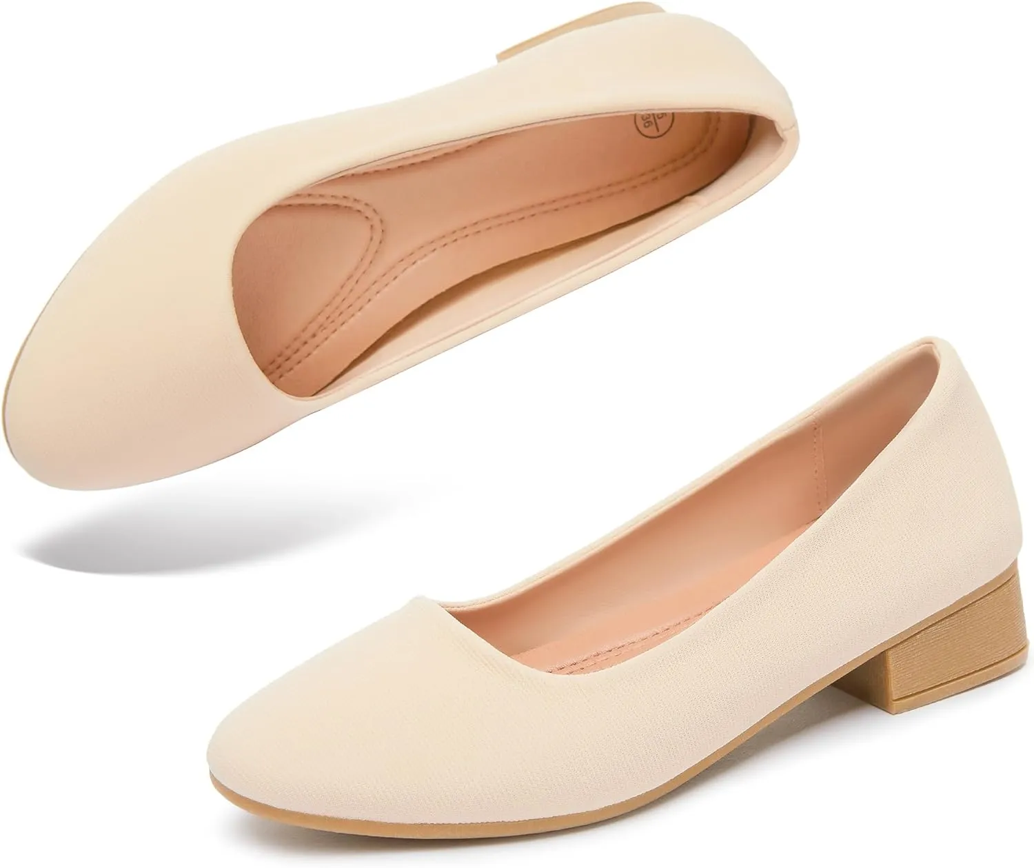ALTOCIS Women’s Low Block Chunky Heels Pumps Ladies Elegant Closed Round Toe Pumps Shoes Low Platform Office Pumps Shoes