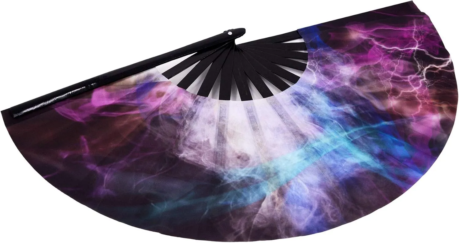 Amajiji Large Rave Fans Folding Fan-Hand Fan Popping Fan for Line Dancing Clacking Fans for Boots On The Ground Dance for Cooling, Party, Dance, Decoration (AM3)