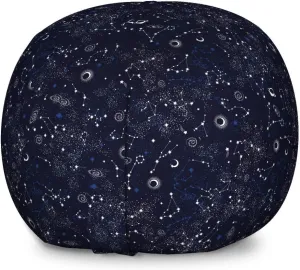 Ambesonne Blue Sky Storage Toy Bag Chair for Home & Room Organization Repeating Stars Constellation Galaxy Theme Science Outer Space Print Stuffed Animal Organizer Washable Bag Large Size Night Blue