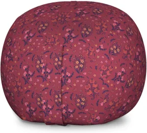 Ambesonne Botanical Storage Toy Bag Chair, Spring Flowers Leafy Branches Repetition, Stuffed Animal Organizer Washable Bag, Large Size, Raspberry Eggplant