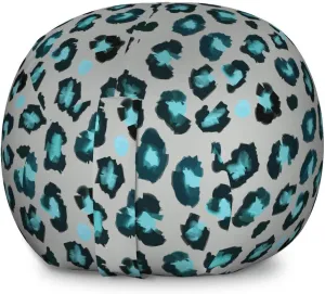 Ambesonne Leopard Storage Toy Bag Chair, Interpretation of Stain Like Motifs, Stuffed Animal Organizer Washable Bag, Large Size, Dimgray Teal