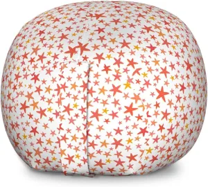 Ambesonne Starfish Storage Toy Bag Chair, Nautical Underwater Star Shape Creature Repetition, Stuffed Animal Organizer Washable Bag, Large Size, Salmon Dark Coral