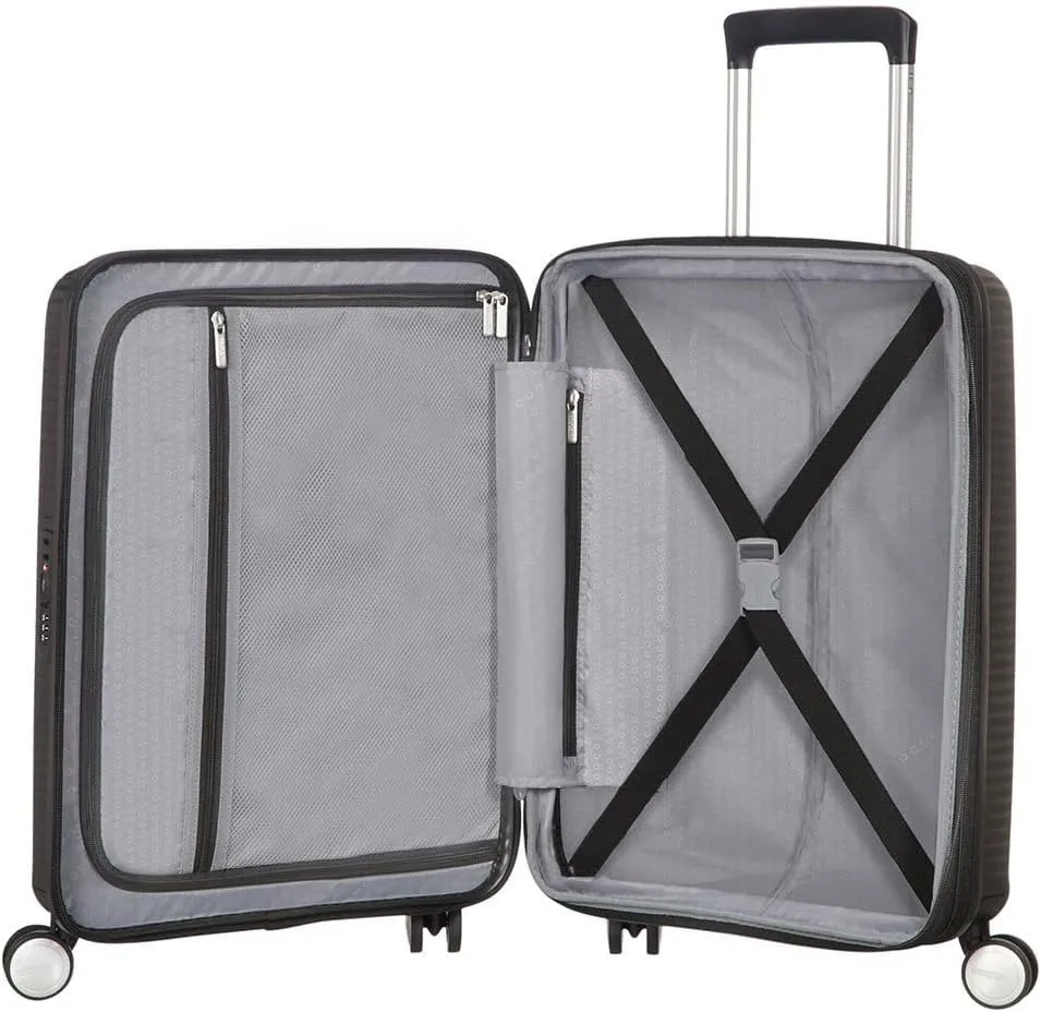 American Tourister Unisex Adult's Soundbox, Black (Bass Black), Spinner S EXP (55 cm-41 L)