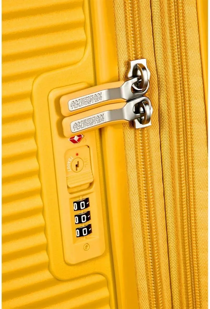AMERICAN TOURISTER Unisex_Adult Soundbox, Yellow (Golden Yellow), Spinner S EXP (55 cm-35.5/41 L)