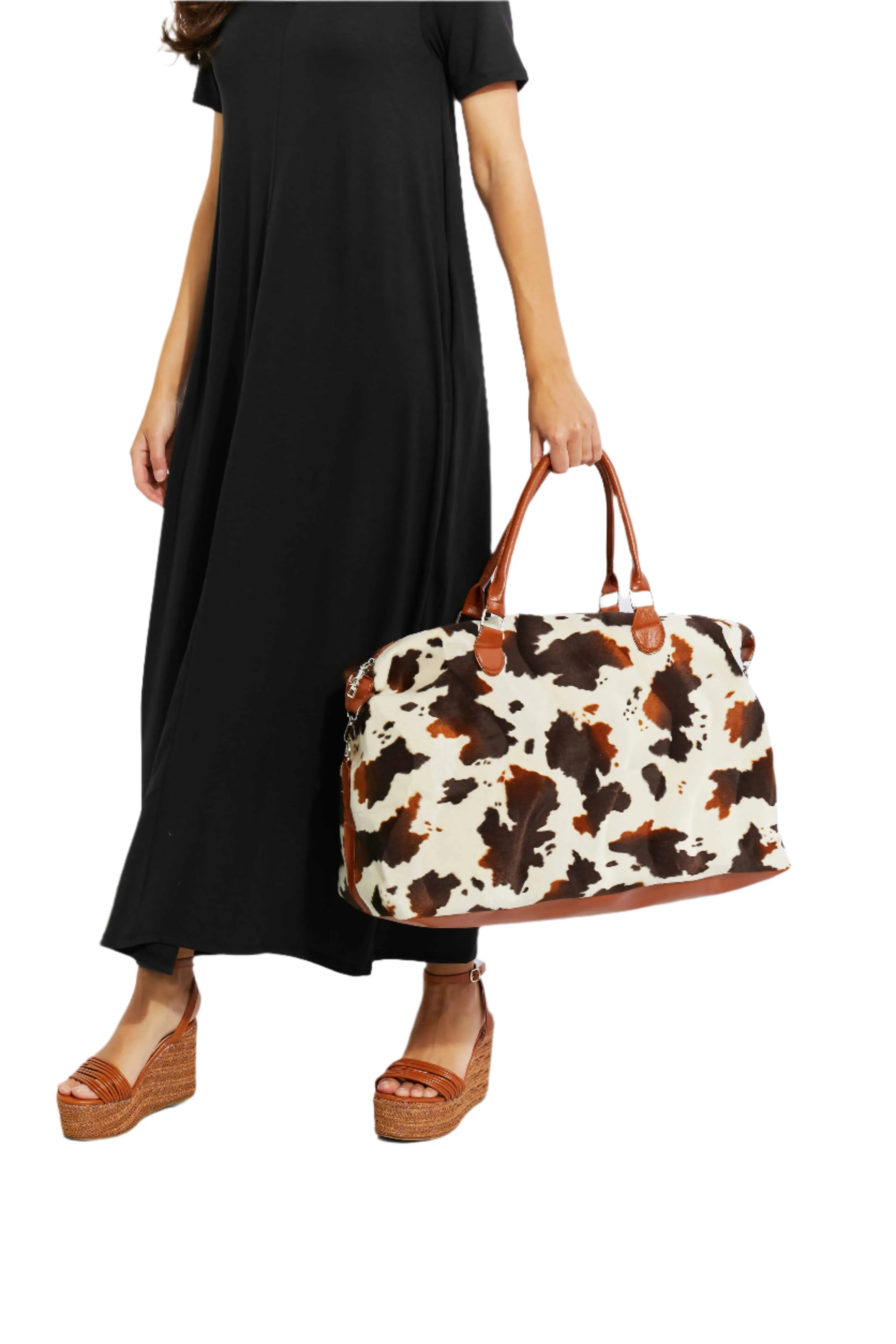 Animal Print Plush Weekender Bag