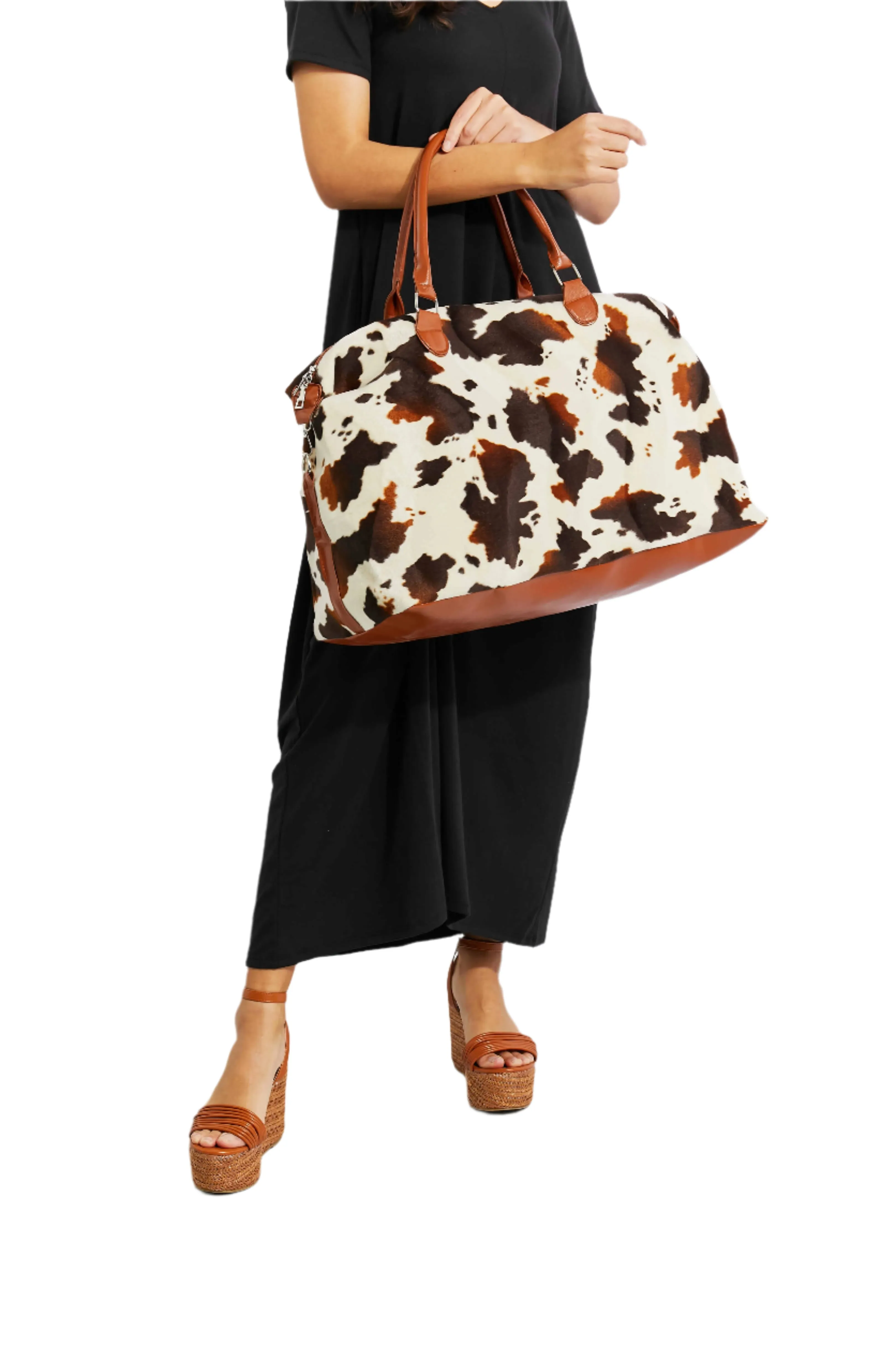 Animal Print Plush Weekender Bag