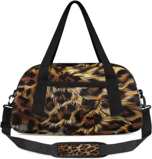 Animals Fur Waterproof Sports Gym Bag Portable Dance Gymnastics Work Out Bag Lightweight Travel Duffel Bag Overnight Weekender Bag