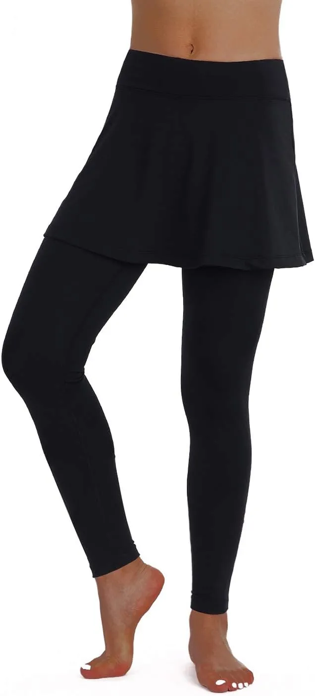 ANIVIVO Skirted Legging for Women, Yoga Legging with Skirts &Women Tennis Leggings Clothes Pockets
