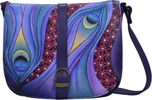 Anna by Anuschka Women's Hand Painted Genuine Leather Flap Crossbody