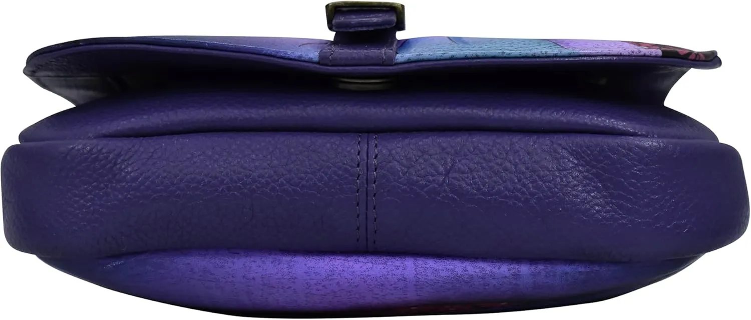 Anna by Anuschka Women's Hand Painted Genuine Leather Flap Crossbody