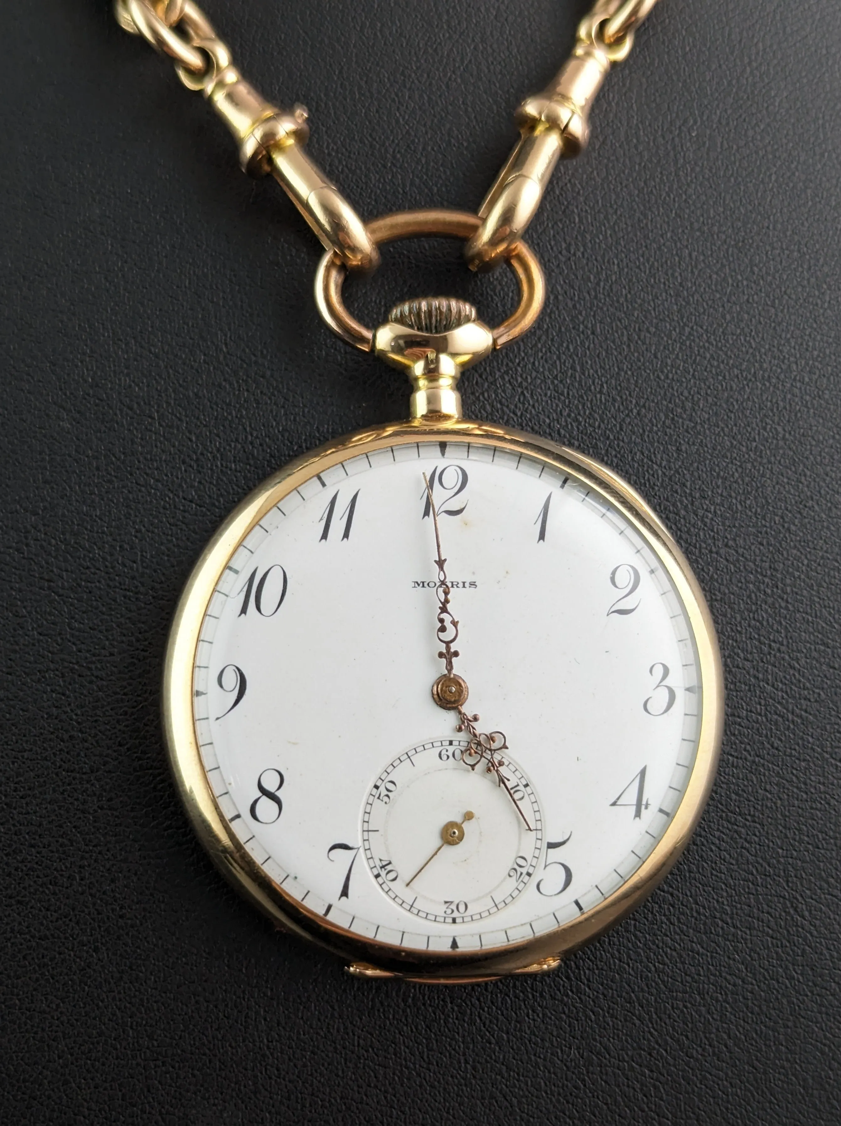 Antique 14ct gold pocket watch, Moeris, open face