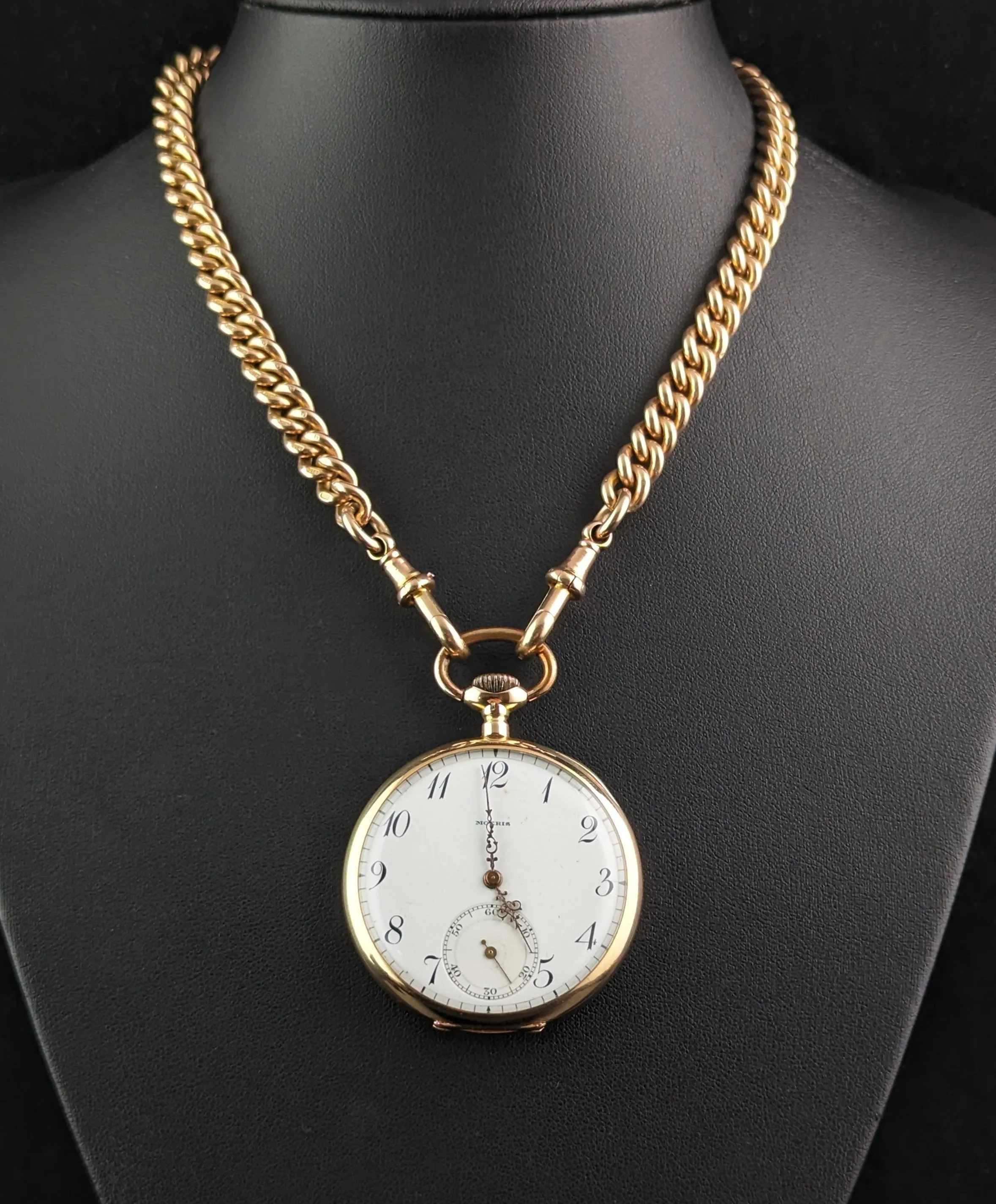 Antique 14ct gold pocket watch, Moeris, open face