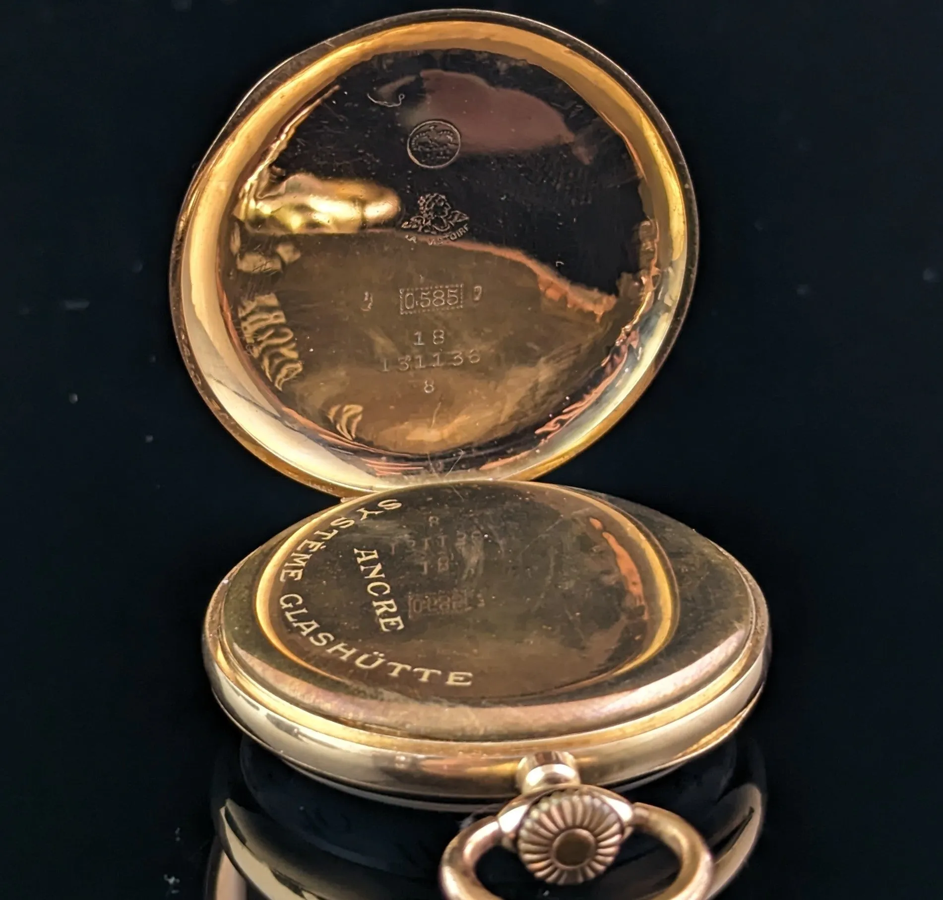 Antique 14ct gold pocket watch, Moeris, open face