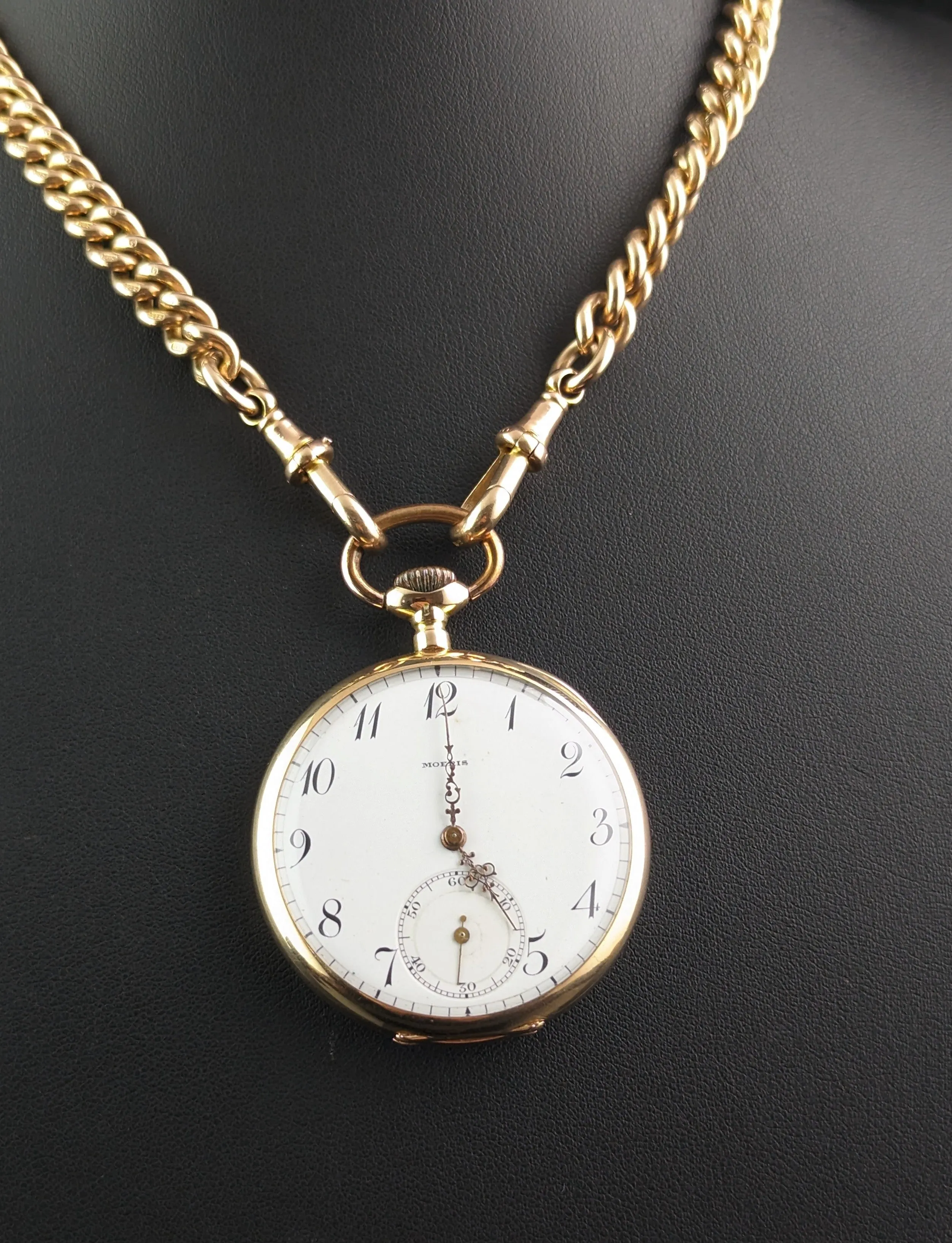 Antique 14ct gold pocket watch, Moeris, open face